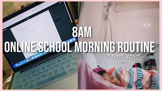 my 8AM online school morning routine day in my life 2021 *vlog style*