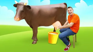 Как молоко попадает в магазин? Веселая школа с Кириллом — Развивающее видео для детей про машинки