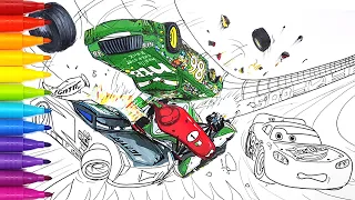 Chick Hicks Jackson Storm and Francesco's Crash . Cars 4 Drawing Coloring for Kids | Tim Tim TV