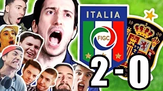 ITALIA SPAGNA 2-0 LE REAZIONI DIVERTENTI DEGLI YOUTUBER!! (Euro 2016)