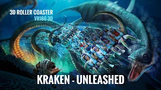 KRAKEN unleashed VR Roller Coaster VR 180 3D full Experience | VR POV SeaWorld Orlando Oculus VR360
