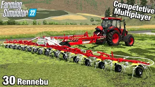 BUYING THE LARGEST TEDDER FOR HAYMAKING Rennebu Competitive Multiplayer FS22 Ep 30