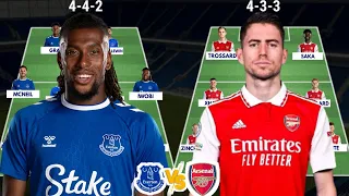 EVERTON VS ARSENAL Head to head potential starting lineups | Premier league 2022/2023