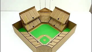 Cómo hacer un estadio de baseball de cartón ( how to make a cardboard baseball stadium)