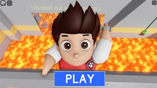 PAW PATROL RYDER BARRY NEEDS HELP! BARRY'S PRISON RUN LAVA! #roblox #obby