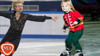 СЫН ПЛЮЩЕНКО: 3-х летний Саша (Гном Гномыч) тренируется на льду!