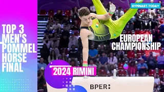 Top 3 in Men's Pommel Horse Final - 2024 Rimini European Gymnastics Championship