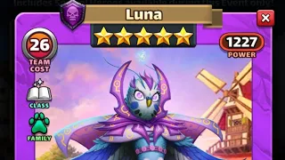 Empires & Puzzles Luna New Mighty Pets Hero she ain't Owlin around. Great support & Pretty Tanky 2!