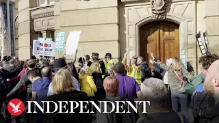 Jacob Rees Mogg booed by protesters in Birmingham