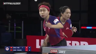 Zhu C./NG W.N. vs Sun Y./Wang M. | 2021 World Table Tennis Championships Finals | WD | R32