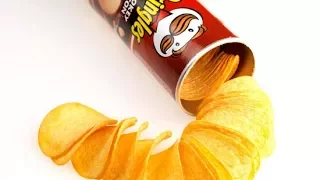 Как делают картофельные чипсы в вертикальной пачке (Pringles)