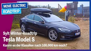 Tesla Model S Winter-Roadtrip - Voll beladen und mit Dachbox elektrisch unterwegs