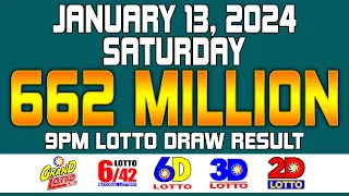 9PM PCSO Draw Lotto Result Today Jan/January 13, 2024 [Complete Result]