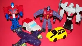 2008 McDONALDS TRANSFORMERS ANIMATED SET OF 6 FAST FOOD TOY REVIEW