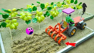 Diy tractor making mini plough to Plant a grape field | Diy Agricultural harvest truck @ECMini