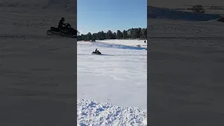 snowmobiles in a winter  wonderland