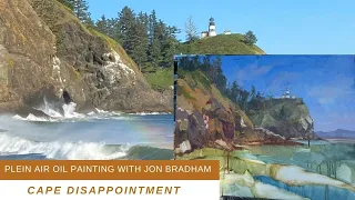 PAINTING IN EARLY SUMMER AT CAPE DISAPPOINTMENT plein air oil painting with Jon Bradham