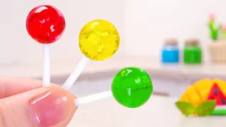 🍭 Sweet Miniature Rainbow Lollipop From Tropical Fruit Jam | Delicious Tiny Fruit Lollipop Recipe