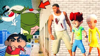 Oggy And Jack Playing HIDE & KILL With Littlesingam,Patlu,Kicko,Franklin & Venompool | Gta 5.