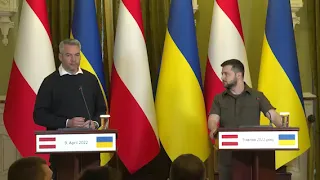 Брифінг президента України Володимира Зеленського та Федерального канцлера Австрії Карла Негаммера