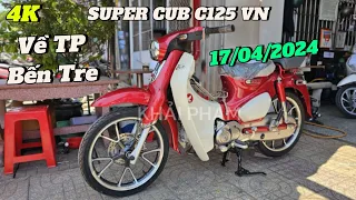 Cận cảnh báo giá SUPER CUB C125 VN màu Đỏ ship TP Bến Tre ngày 17/04/24 tại CH Mai Duyên. Khải Phạm