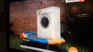 Washing machine on a trampline