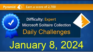 Microsoft Solitaire Collection: Pyramid - Expert - January 8, 2024