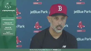 Alex Cora Speaks with the Media at Red Sox Spring Training