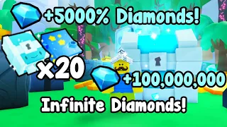 Getting Infinite Diamonds With 5000% Diamonds Method In Pet Simulator 99!