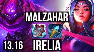 MALZAHAR vs IRELIA (MID) | Rank 2 Malz, 7/4/16 | EUW Challenger | 13.16