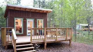 I build a GUEST Cabin in OUR Woods Start to finish