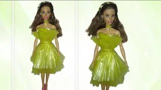 Crafting Magic: Transforming Plastic Bag into Stunning Doll Dress 👗#youtubevideo #barbie #creative