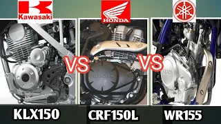 Perbandingan Spec Mesin KLX 150 vs CRF 150L vs WR155, Beda Keunggulan? | Kawasaki Vs Honda Vs Yamaha