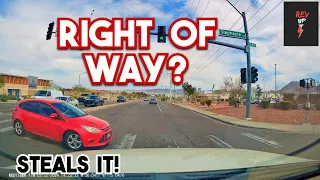 Oblivious-Steals The Right Of Way | Hit and Run | Bad Drivers, Brake Check. Dashcam Compilation 584