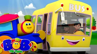 Yellow Wheels On The Bus | Bob The Train Nursery Rhymes | Videos For Babies | Kindergarten Songs