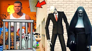 Franklin Kidnapped Thanos,Pennywise & Selender Man With Chop,Shinchan,Michael & Trevor | In Gta V