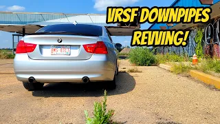 BMW E90 335i Stock Exhaust VS VRSF Downpipes (Sounds amazing)