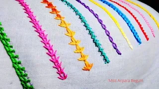 10 Colorful Basic Hand Embroidery Border Stitches for Beginner-79|নতুনদের জন্য নতুন ১০টি বেসিক সেলাই