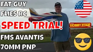 FMS AVANTI S 70MM PNP SPEED TRIAL! IN CRAZY WIND ! by Fat Guy Flies RC