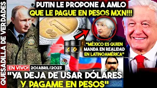 ULTIMA HORA DE RUSIA A MÉXICO: “PAGAME EN PESOS MXN Y ANIQUILEMOS LA HEGEMONIA DEL DÓLAR DE EUA!