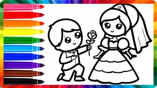How to Draw a Bride and a Groom👰‍♀️🤵‍♂️Bride and Groom Drawing | Drawing for Kids