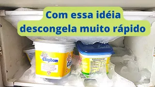 como remover broco de gelo grande de geladeira/como descongelar geladeira em poucos minutos