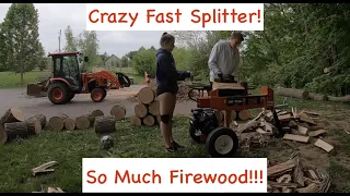 The Most Genius Log Splitter Ever! Brave 20 Ton 2 Way Log Splitter processing tons of firewood!