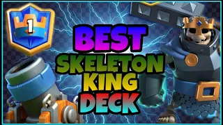 #1 IN THE WORLD W/ BEST SKELETON KING MORTAR DECK | CLASH ROYALE