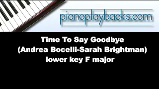 Time To Say Goodbye (Con Te Partir) (Andrea Bocelli Cover) Piano Playback Demo lower key F major