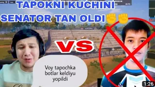 TAPOKNI PMPL DAGI ÕYINIGA SENATOR TAN BERDI😱 SENATOR VS TAPOK BEKA MINUS #senatorpubg