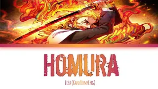 LiSA - Homura (Color Coded Lyrics/Kan/Rom/Eng) | Demon Slayer: Mugen Train Ending Song