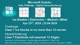 Sudoku Daily Challenges | Ice Breaker – Medium | Apr 23rd, 2024