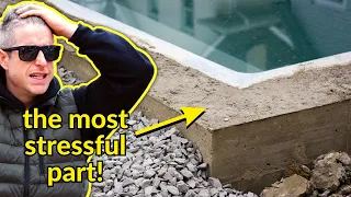 Installing Decking and Pouring Concrete Around The Pool - DECK, PATIO, POOL Ep 2