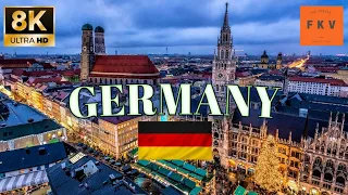 8K Drone Footage - Birds Eye View of Germany, Europe - Relaxation Film with Calming Music - (FKV-8K)